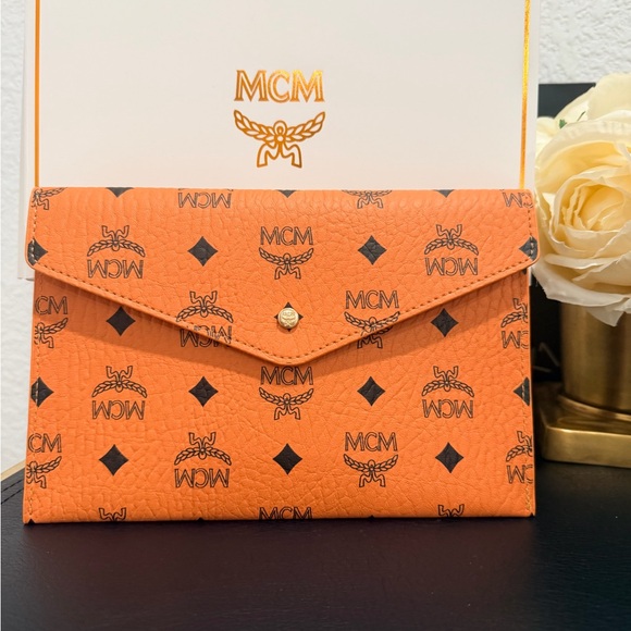 (PICK your Color) MCM Blue OR Tan Monogram Clutch- Novelty (price is for one) - Picture 5 of 13
